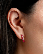 Aretes Ruby Baguette Cascade