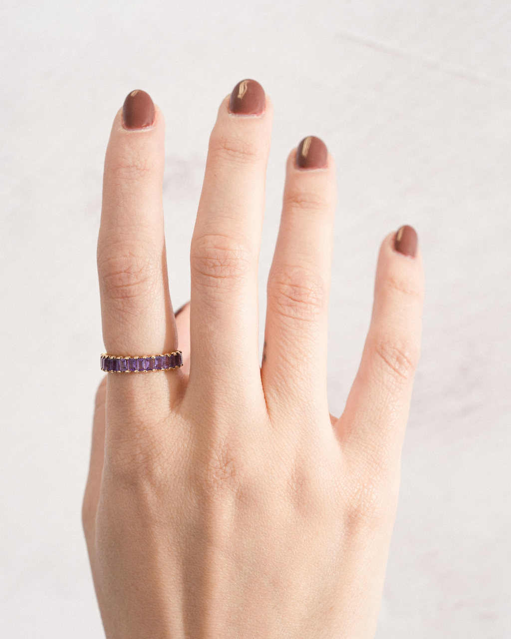 Amethyst Half Eternity Band