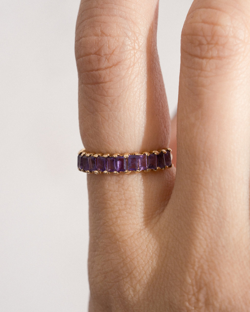 Amethyst Half Eternity Band