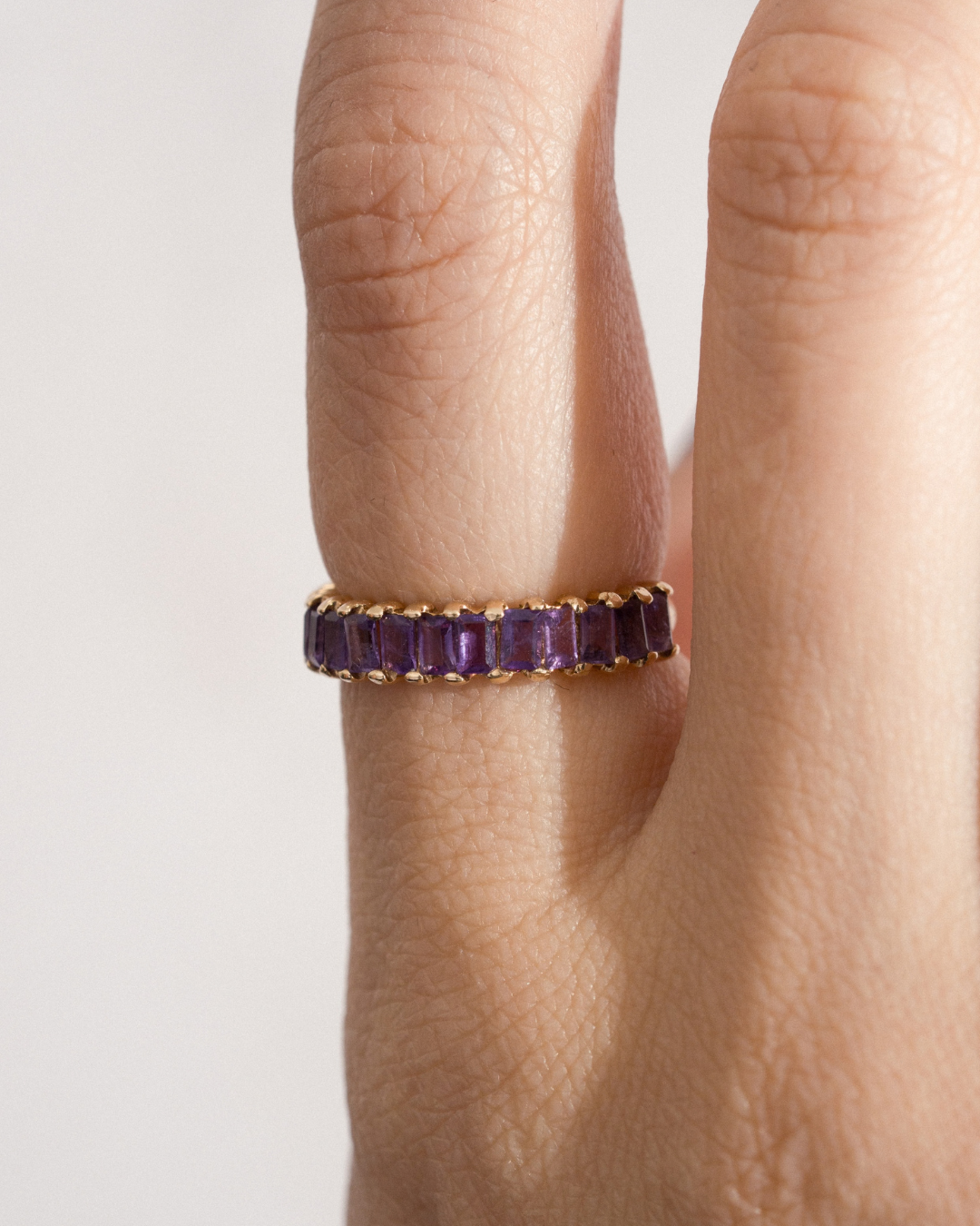 Amethyst Half Eternity Band