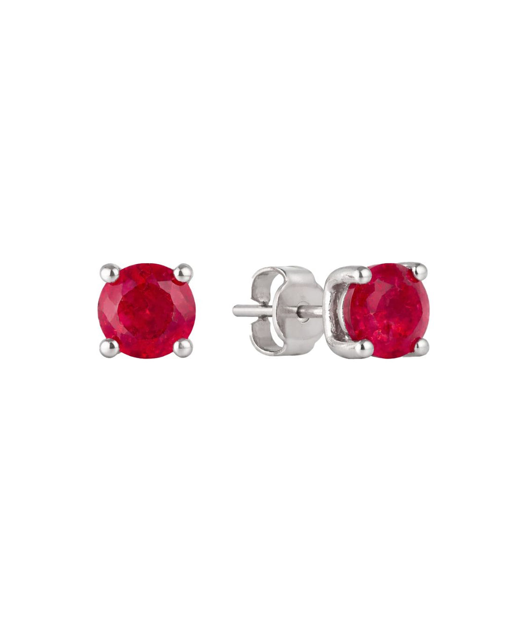Aretes Solitario Rubí