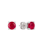 Aretes Solitario Rubí