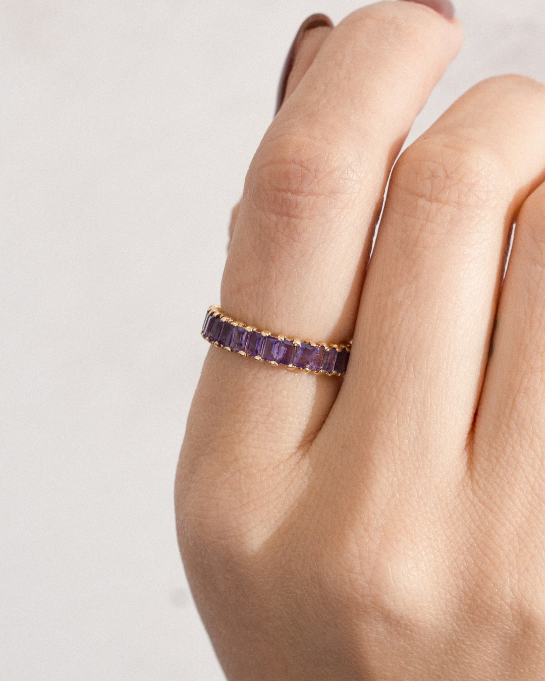 Amethyst Half Eternity Band