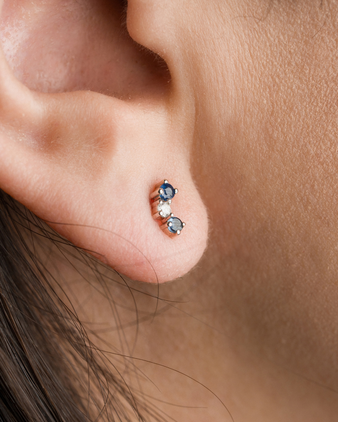 Sapphire & Diamond Piercing Studs