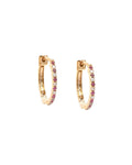 Ruby & Diamond Pavé Huggies