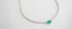 Collar Medio Tennis de Diamantes con Esmeralda
