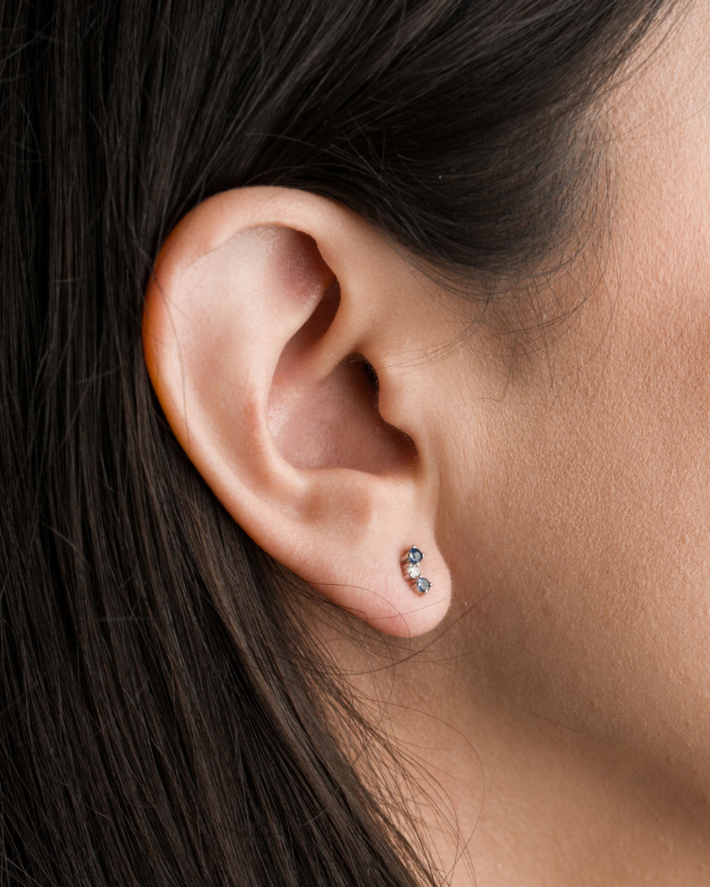 Sapphire & Diamond Piercing Studs
