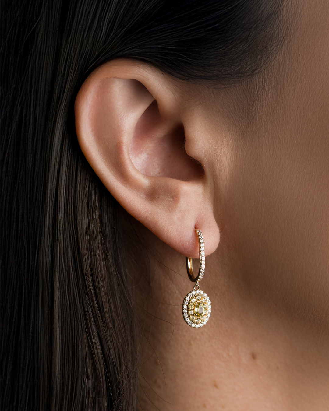 Yellow Sapphire Diamond Drop Earrings