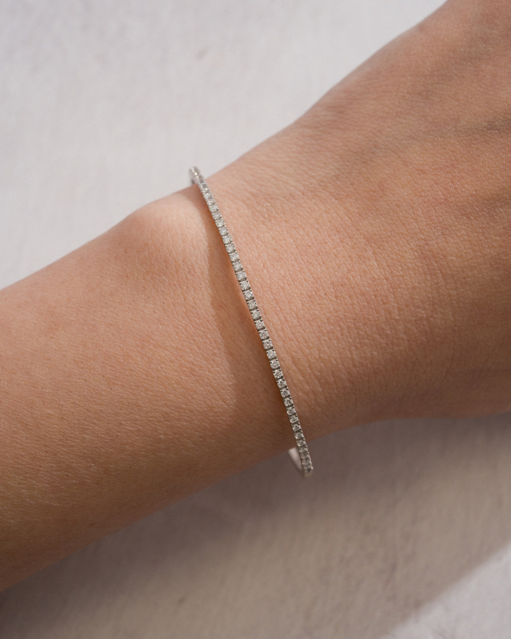 Half Diamond Tennis Bangle